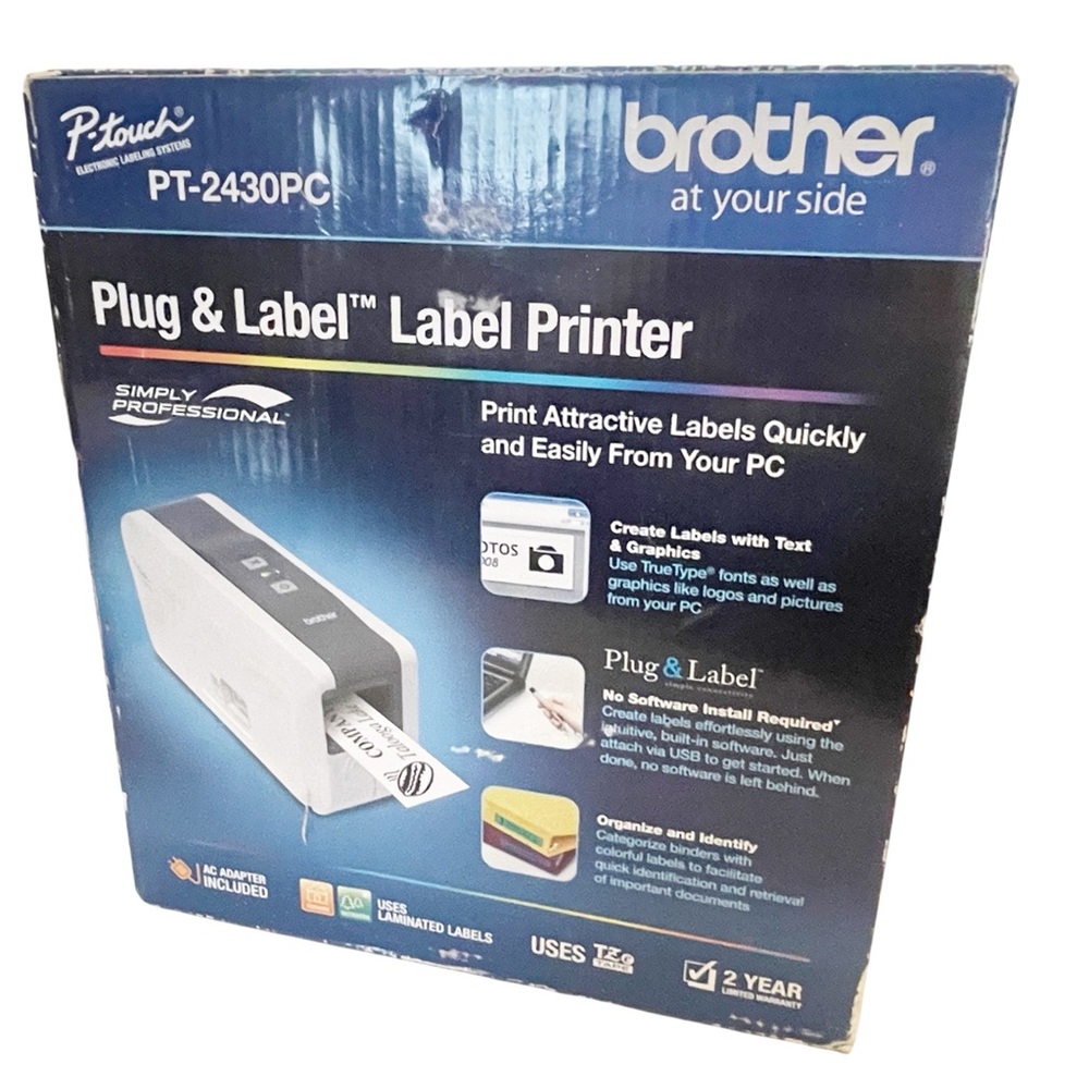 Brother P-Touch PT-2430PC Label‎ Thermal Printer Complete Maker New Open Box